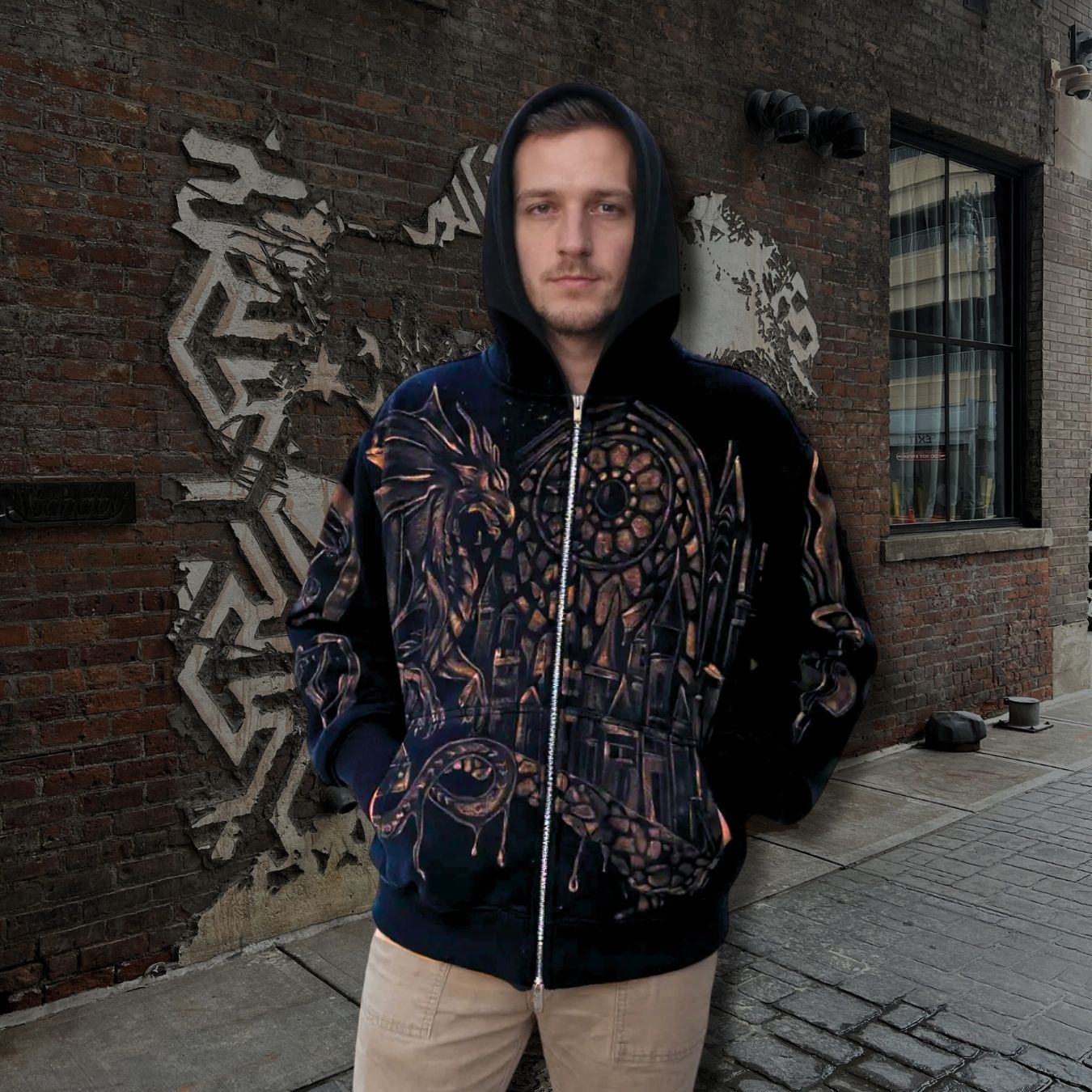 BLE005_Lifestyle_Front2 cathedral sentinel was created as a custom commission, merging gothic architecture with mythical guardianry.